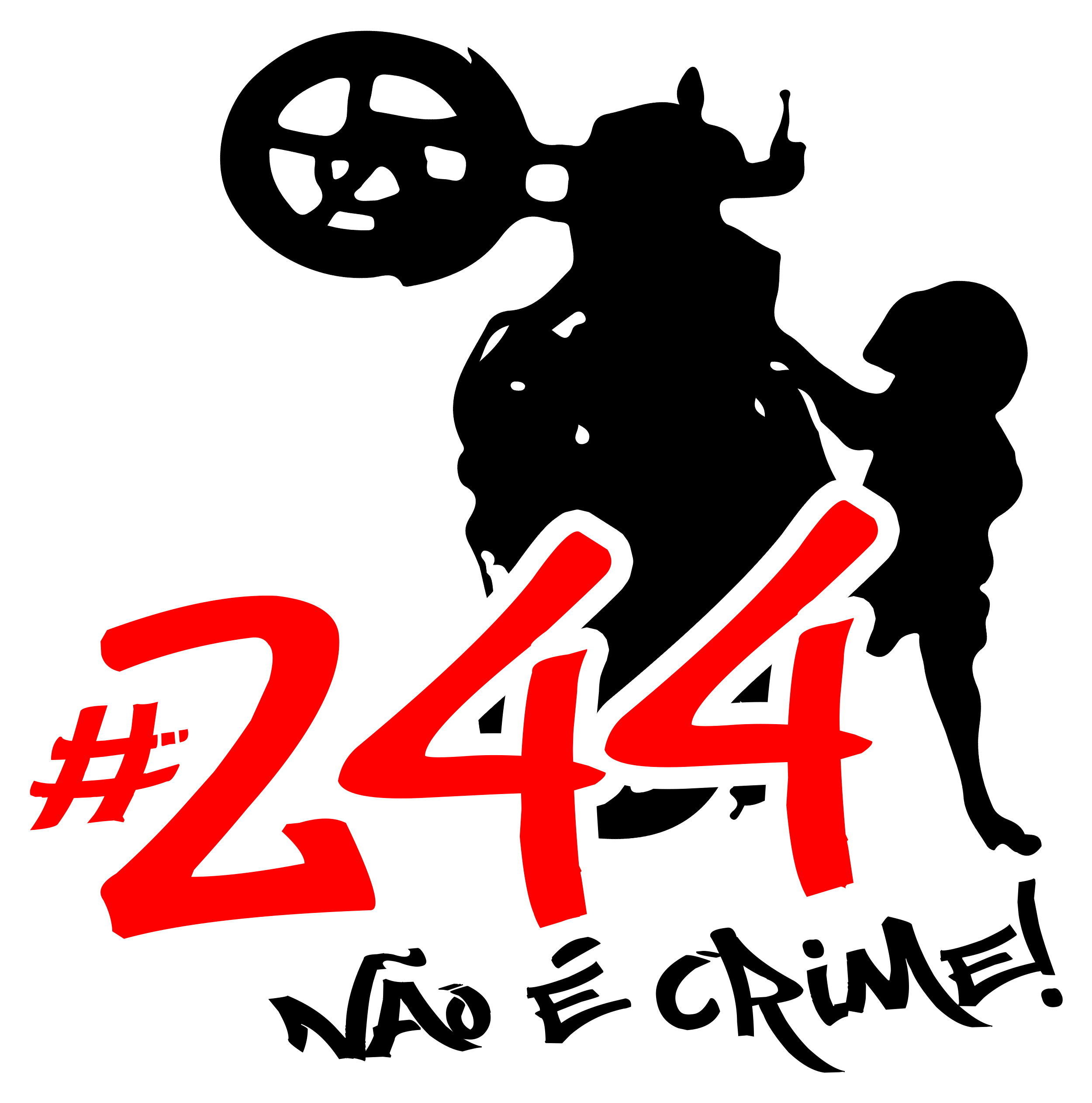 Camiseta 244 Não é Crime Grauzeiros Quadriculada Branco - Innove